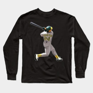 Rickey Henderson #24 Swings Power Long Sleeve T-Shirt